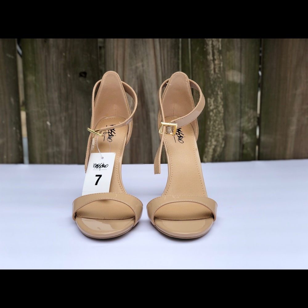 NWT Beige Ankle Strap Heels